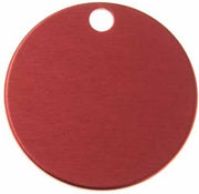 Hondenpenning Rond met gat groot rood | 1 zijde graveren | Ø 32 mm