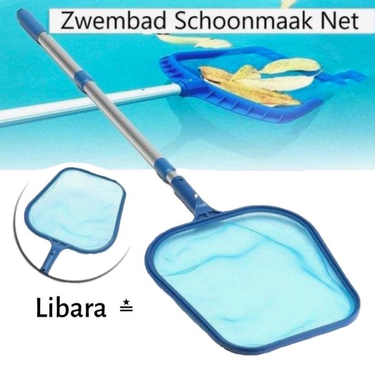 Zwembadnet - Verstelbare Steel & Handvat - Zwembad Schoonmaak - Zwembad Onderhoud - Schepnet - Zwembad net