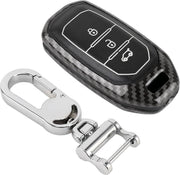 Koolstofvezel textuur autosleutel beschermhoes voor Ford Territory Smart (zwart)