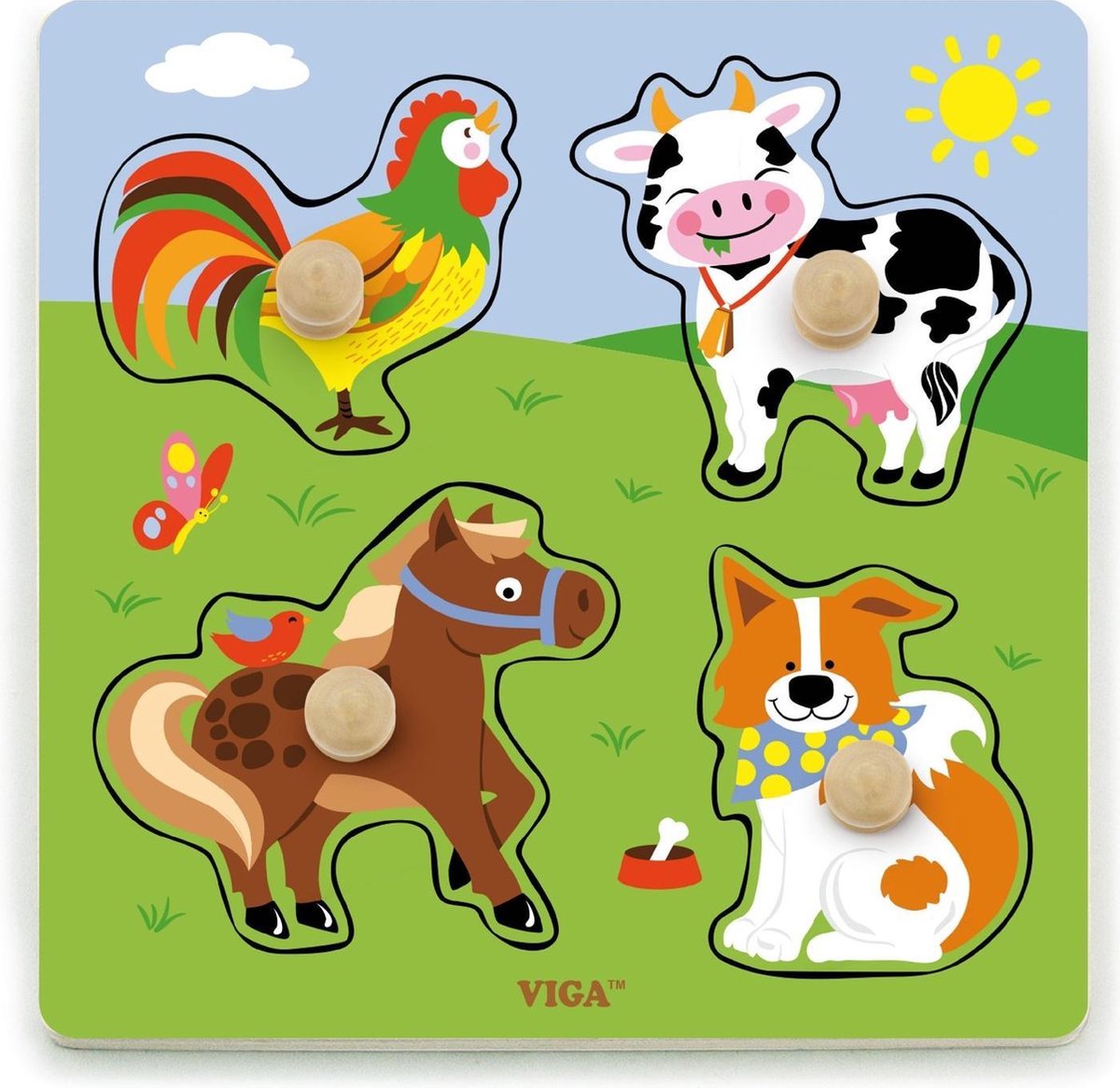 Viga Toys Koppuzzel Boerderijdieren Junior 22