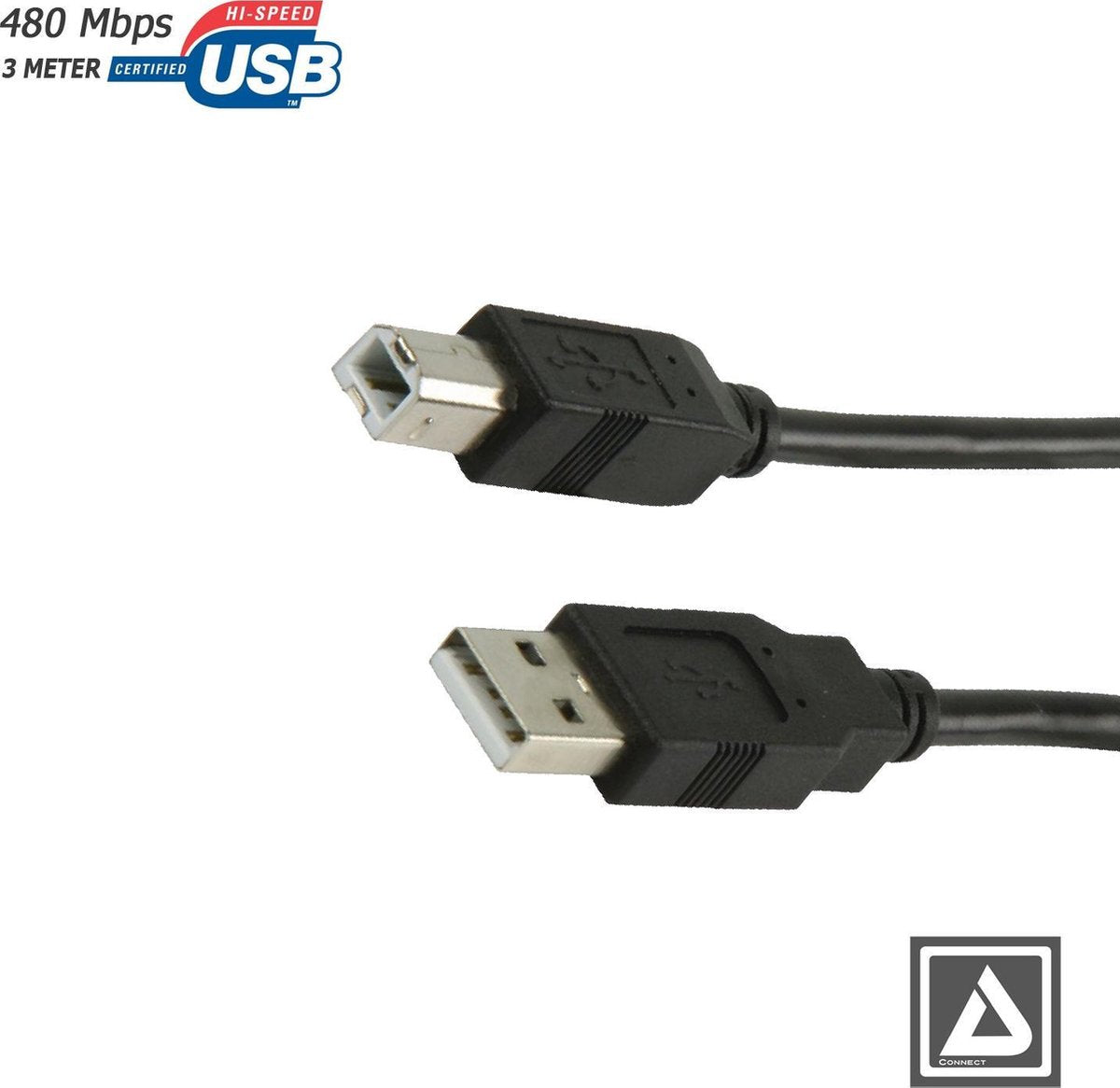 Usb 2.0 printerkabel 3 meter USB A to USB B