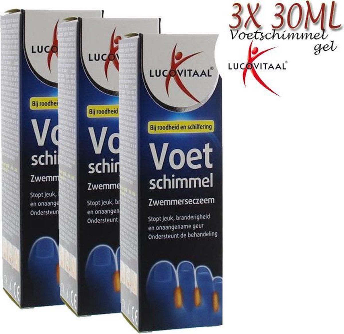 3x Lucovitaal Voetschimmel Zwemmerseczeem 30 ml