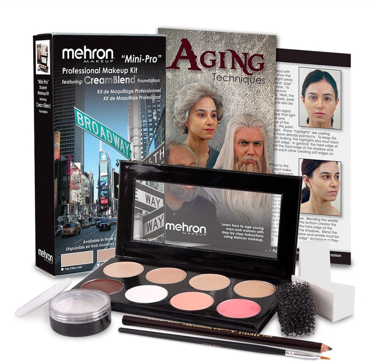 Mehron Mini-Pro Make-up Artist Student Makeup Kit - Fair/Olive Fair