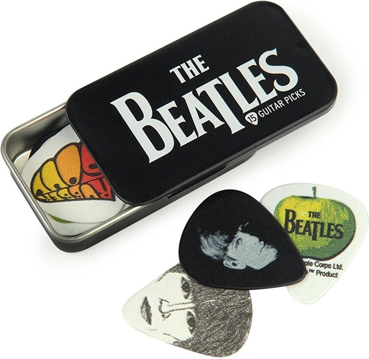 D' Addario The Beatles opbergblikje Logo met 15 plectrums 0.70 mm
