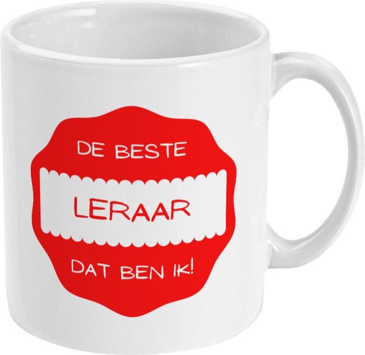 MUGZ - Beste Leraar - Mok - Theemok - Koffiemok - Theebeker - Koffiebeker - Beste Leraar Rood