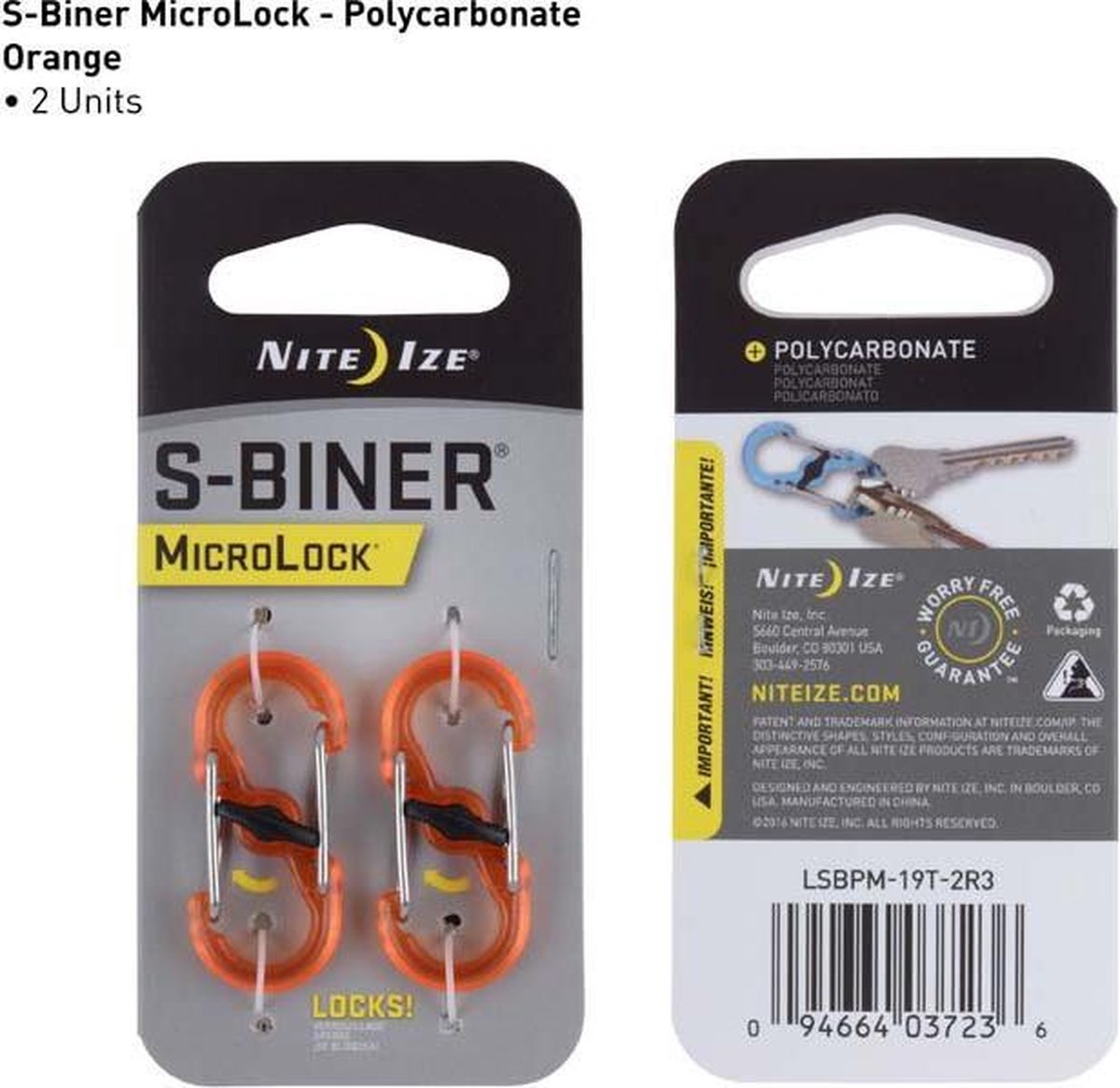 NITE IZE S-BINER® MICROLOCK® POLYCARBONATE
