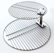 Smokeware Dubbel Rooster - RVS - Grill Verhoger - Grillrooster - Barbecuerooster - Geschikt voor Bigg Green Egg Large