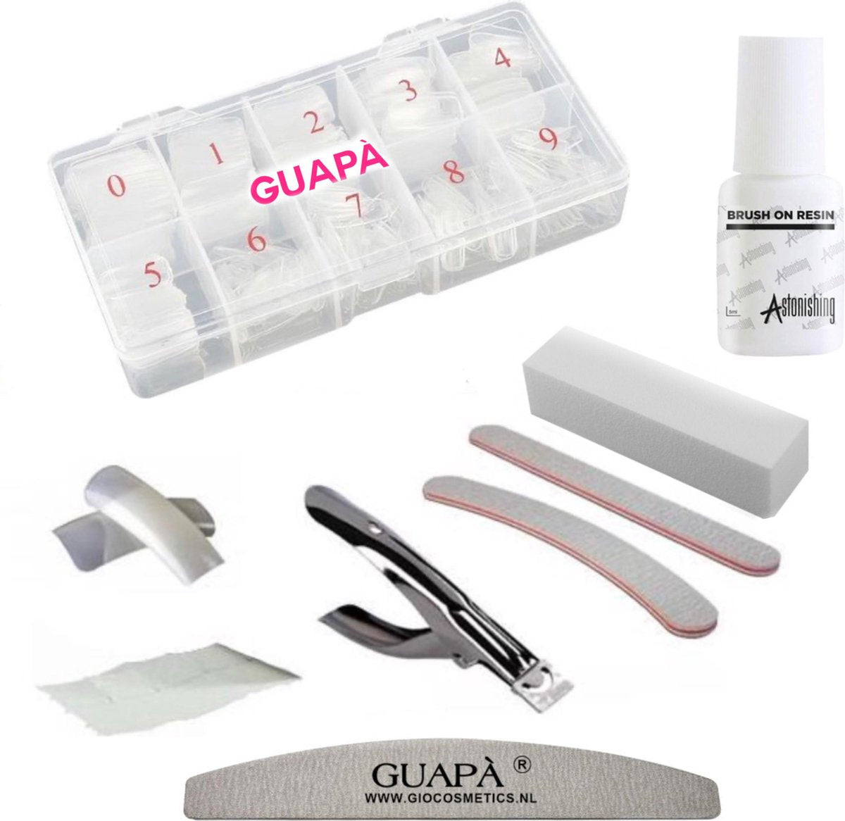 GUAPÀ - Uitgebreide nagelverlenging set voor Acryl en Gel Nagels - Compleet Transparant Nepnagels Pakket