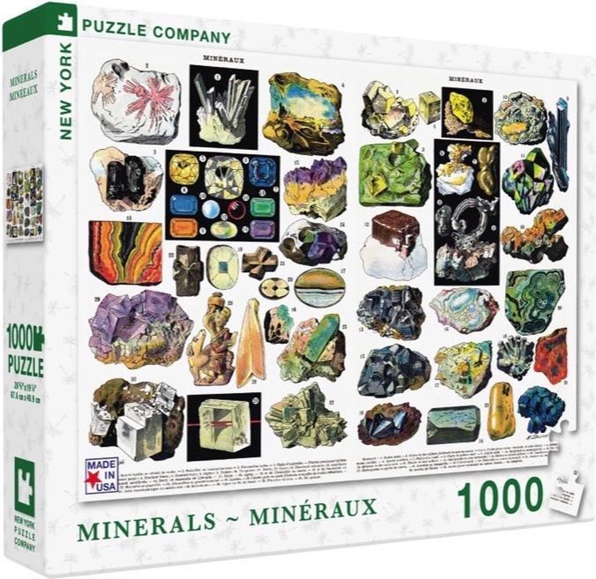 Minerals & Gems - NYPC Vintage Images Collectie Puzzel 1000 Stukjes
