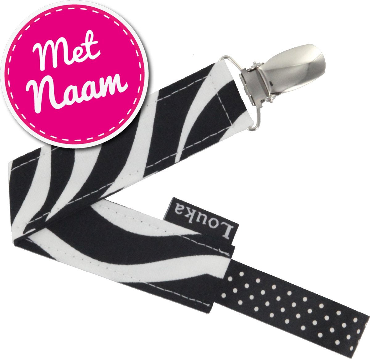 Louka speenkoord met naam zebra