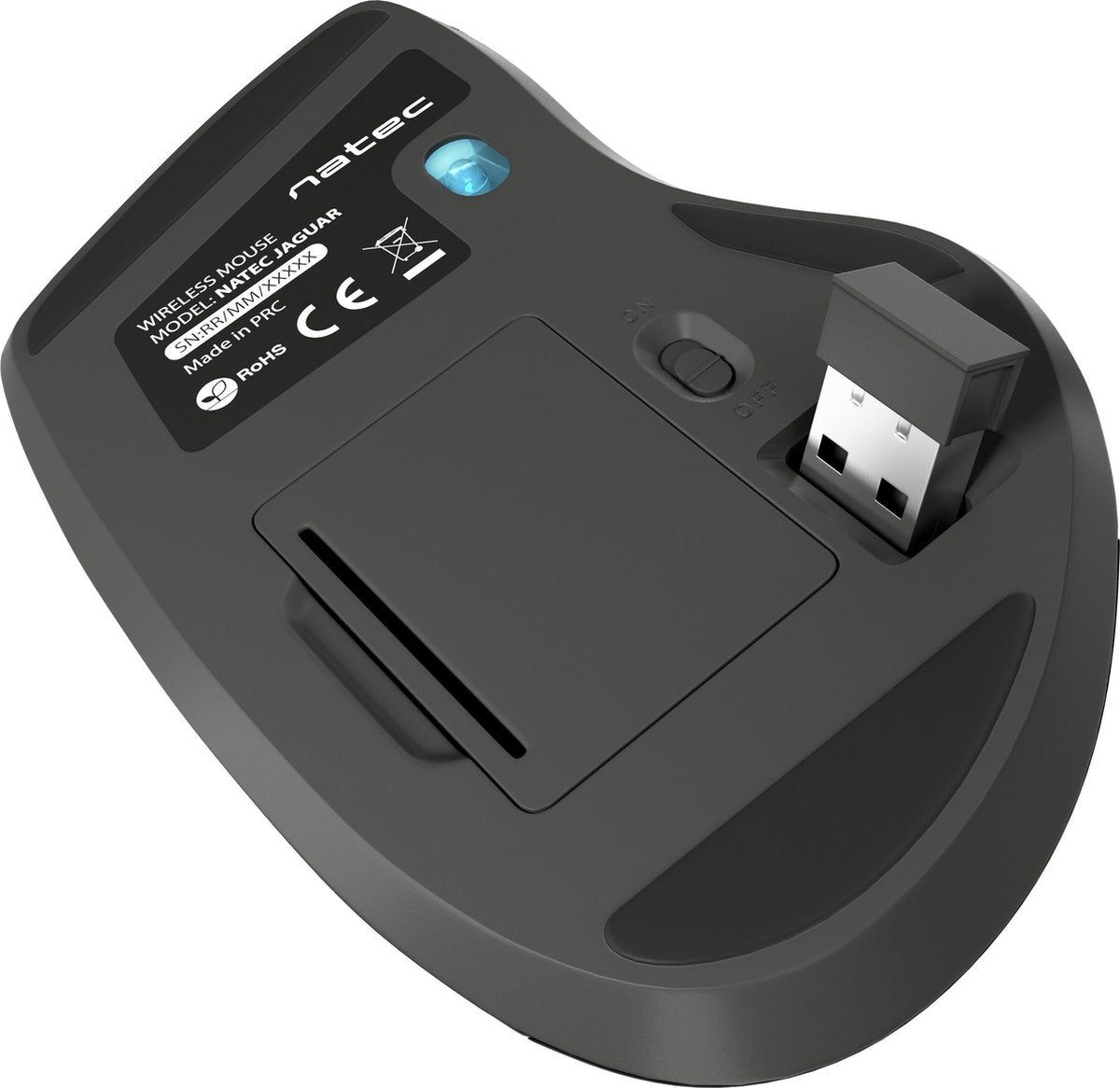 Natec Jaguar draadloze muis met 2400 Dpi - Zwart