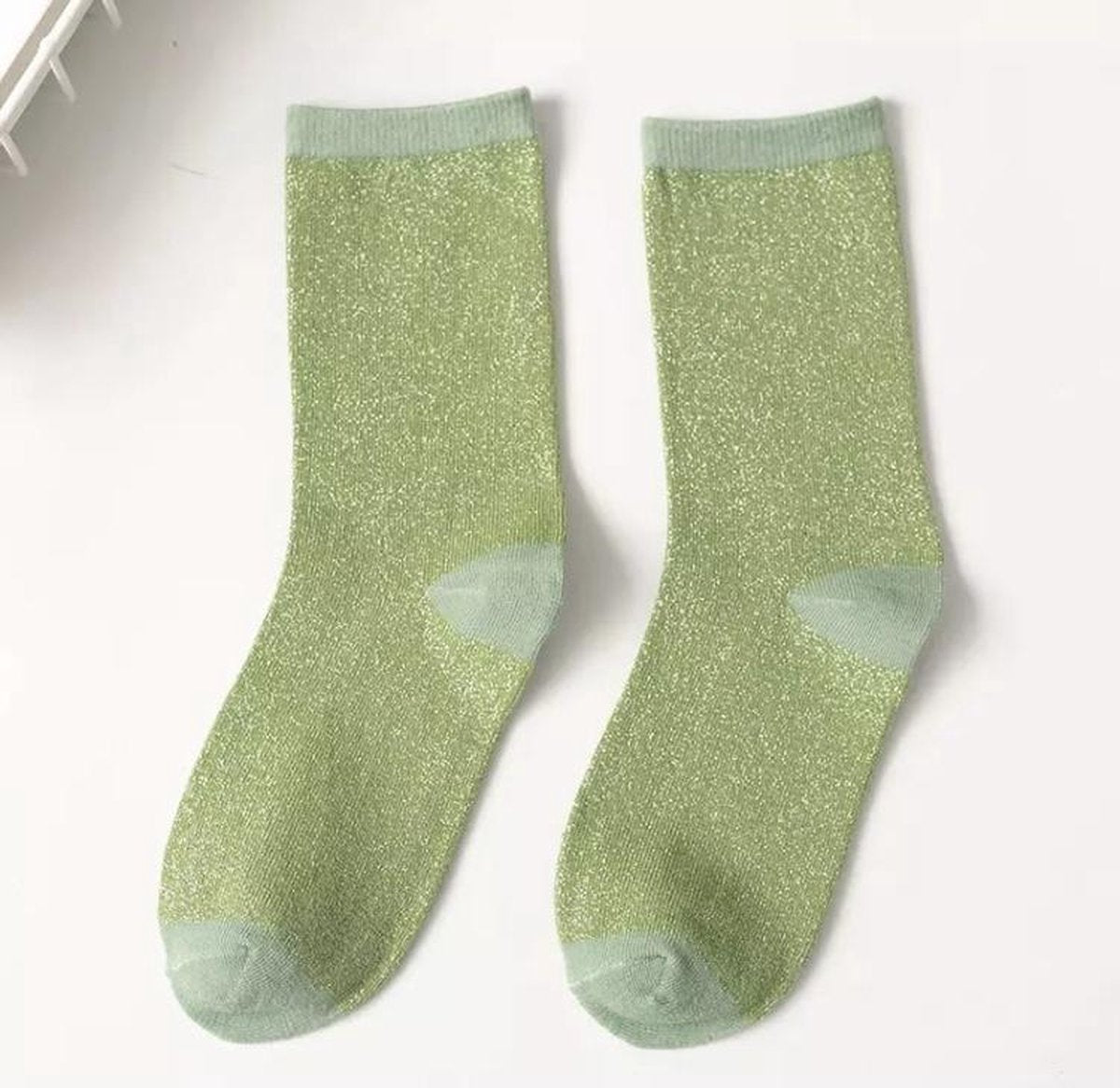 Glittersokken - Groen
