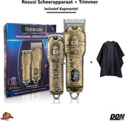 Luxe Goude -  3 in 1 Set - Tondeuse + Haar Trimmer - Inclusief Kapmantel - Scheerapparaat + Hair Clipper - Mannen - Haartrimmer - Baard - Hoofdhaar - Snel opladen - Draadloos - Trimmerset
