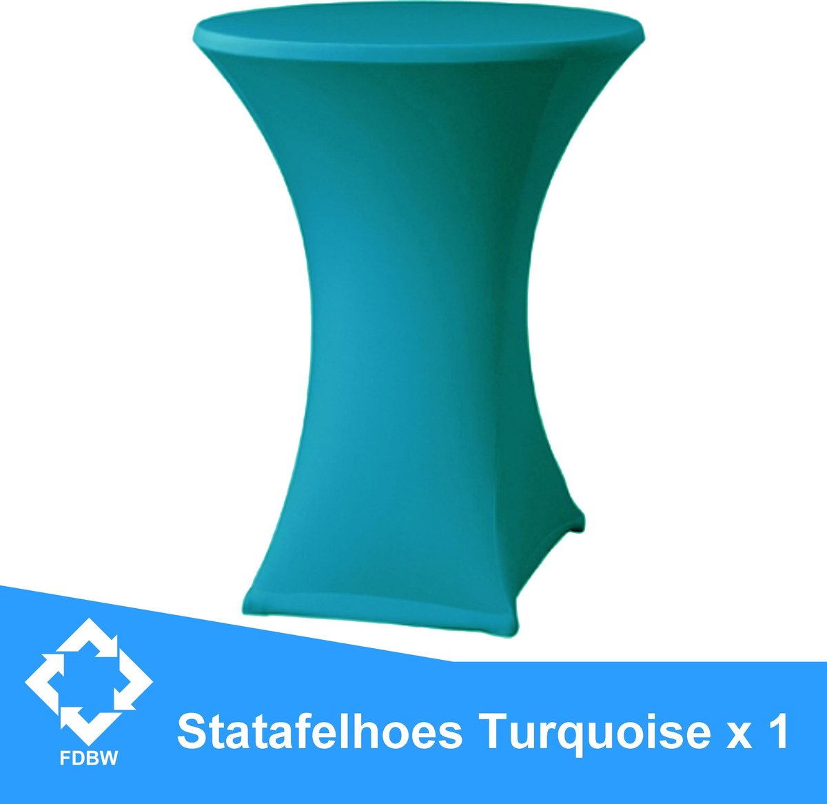 Statafelrok Luxe x 1 - Statafel Tafelrok - Statafelhoes - Stretch – TURQUOISE - ∅80 x 110 cm – geschikt voor Horeca Evenementen | Sta Tafel Hoes | Statafel | Staantafelhoes | Cocktailparty | Trouwerij | Bruiloft | Sta-tafel rok | Statafelrok