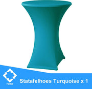 Statafelrok Luxe x 1 - Statafel Tafelrok - Statafelhoes - Stretch – TURQUOISE - ∅80 x 110 cm – geschikt voor Horeca Evenementen | Sta Tafel Hoes | Statafel | Staantafelhoes | Cocktailparty | Trouwerij | Bruiloft | Sta-tafel rok | Statafelrok