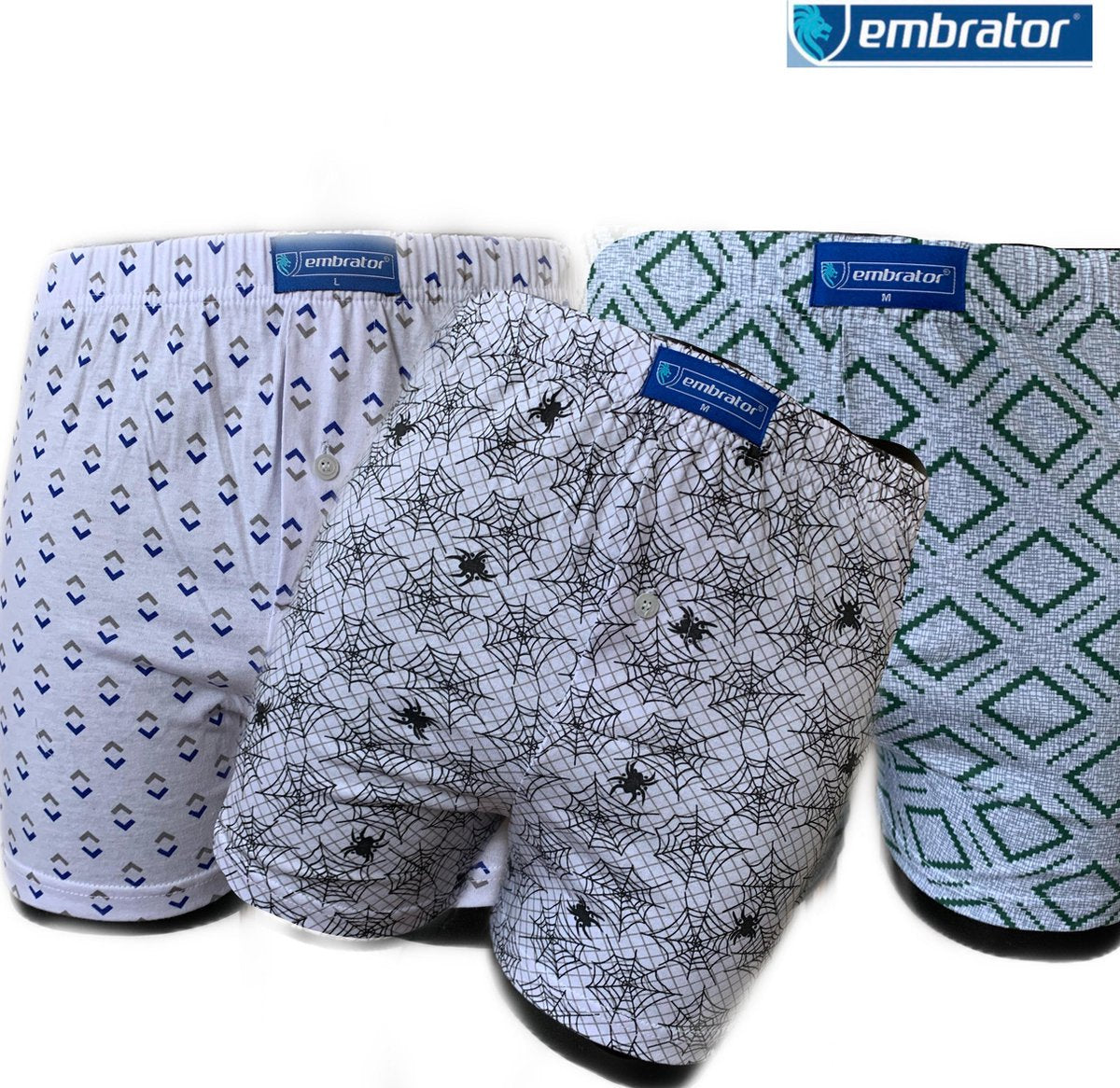Embrator 3-pack mannen Boxershort Loose Fit katoen 2XL