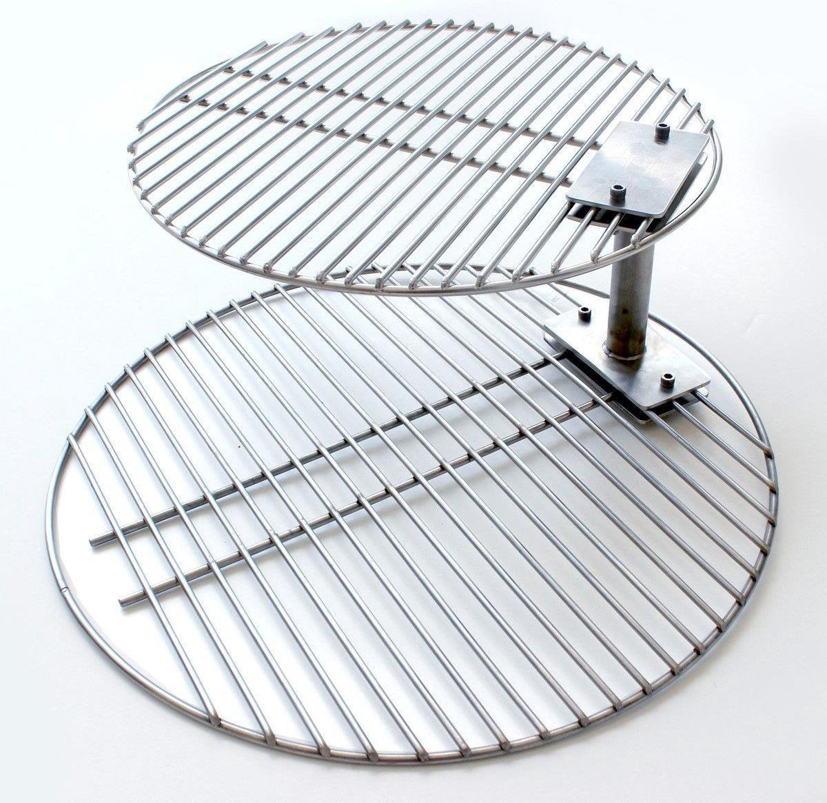 Smokeware Dubbel Rooster - RVS - Grill Verhoger - Grillrooster - Barbecuerooster - Geschikt voor Bigg Green Egg XLarge