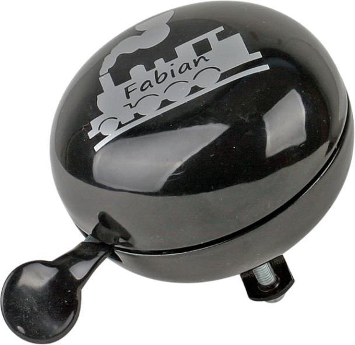 Leuk kado met naam ding dong fietsbel 80 mm - zwart