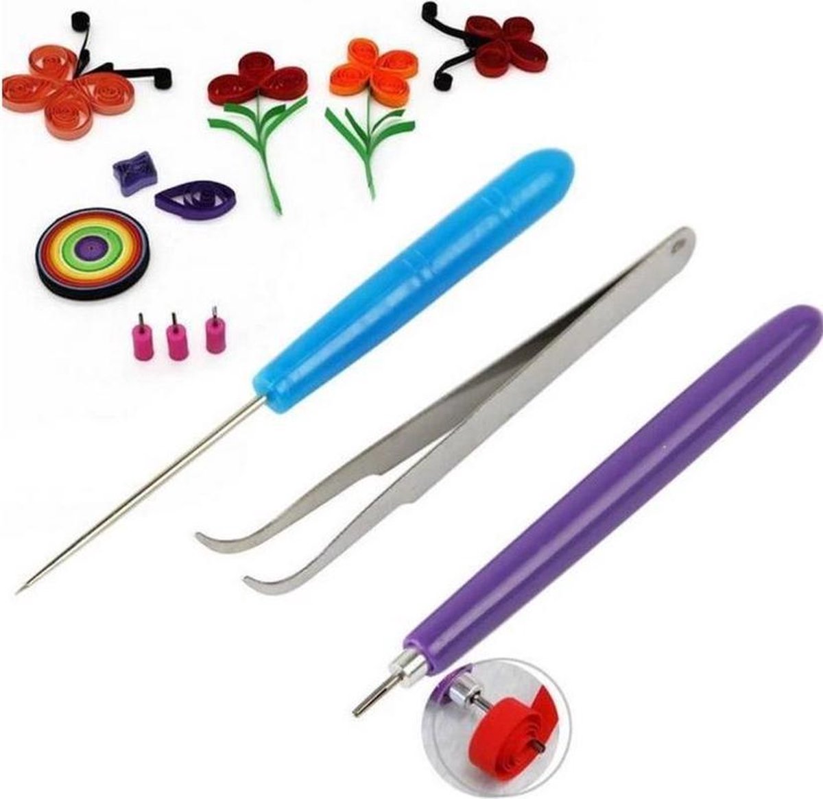 Quilling gereedschap - 3 stuks - Tools voor filigraanpapier - Naald