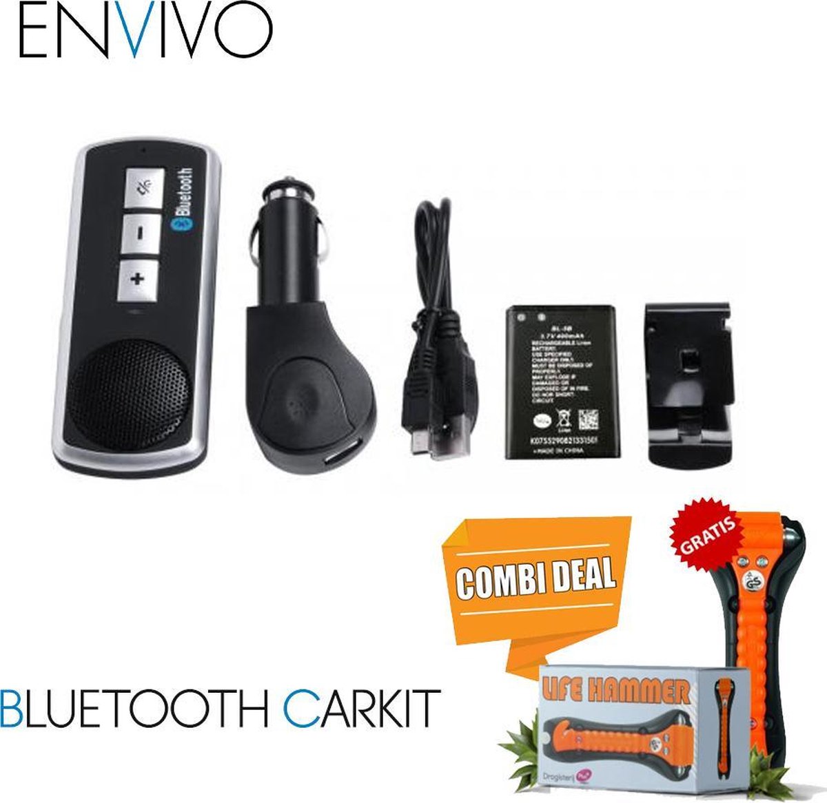 Envivo Bluetooth Carkit + Lifehammer Combi Deal
