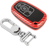 Koolstofvezel textuur autosleutel beschermhoes voor Haval H6 (rood)