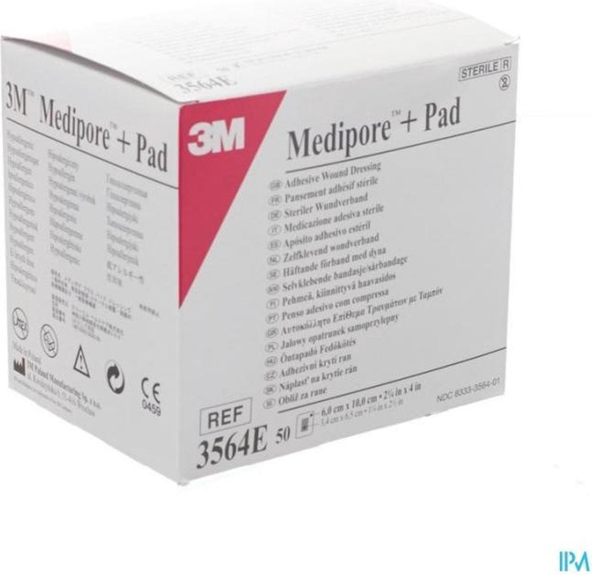 Medipore + pad - 3M- 6x10cm 50 stuks