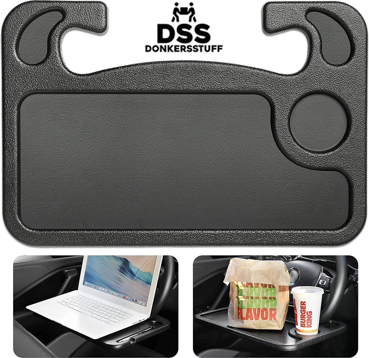 Donkersstuff - Dienblad Auto - Tablet Houder Auto - Ipad Houder Auto - Dienblad - Laptray - Reistafel - Zwart