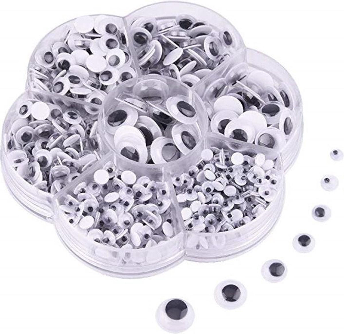 wiebeloogjes | 700 stuks wiebelogen  | knutselen | knutselpakket | hobby | googly eyes |  knutselspullen voor kinderen  | Blijderij