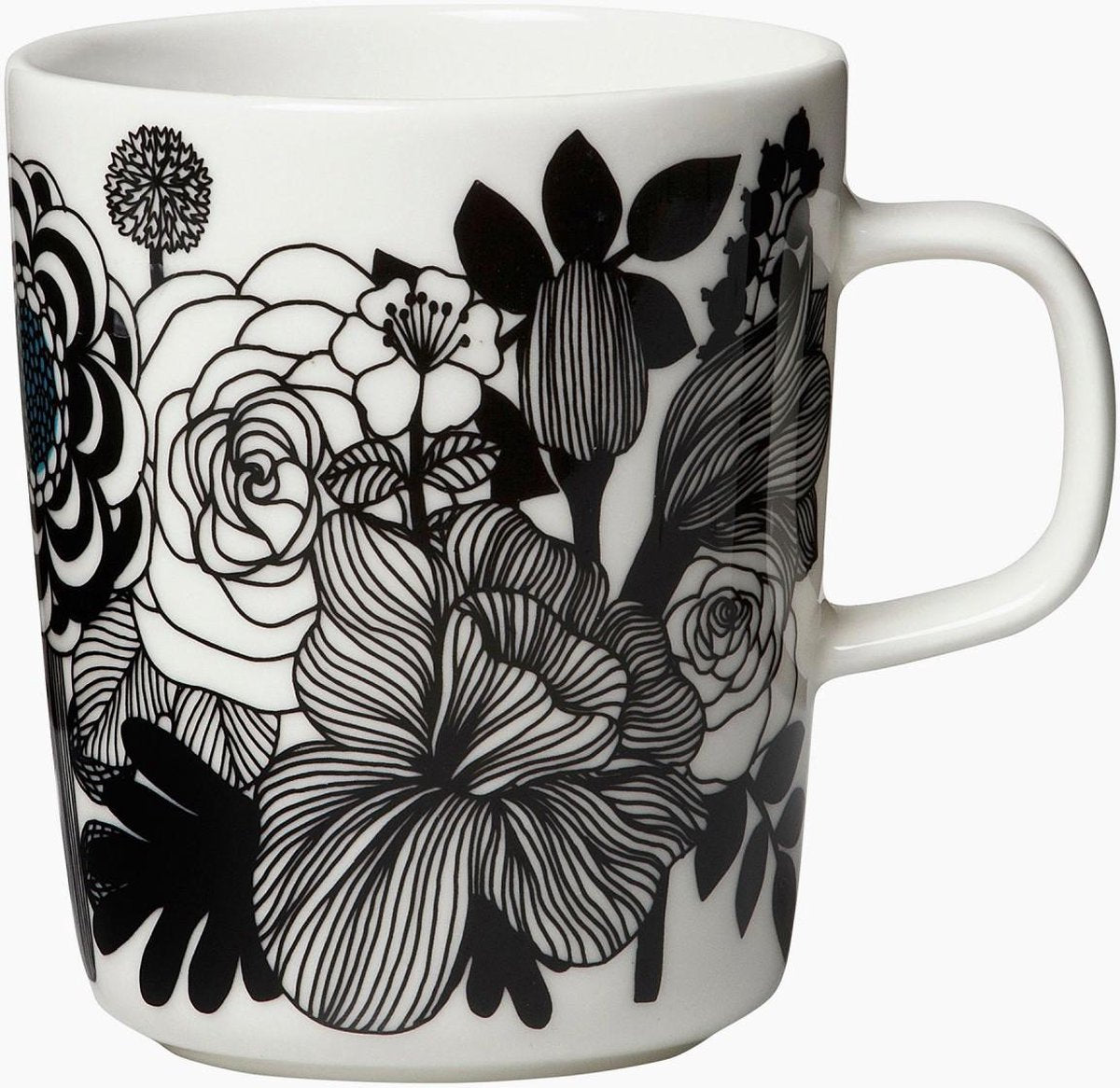 Marimekko - Oiva Siirtolapuutarha - Mok - 2.5dl - Wit-Zwart