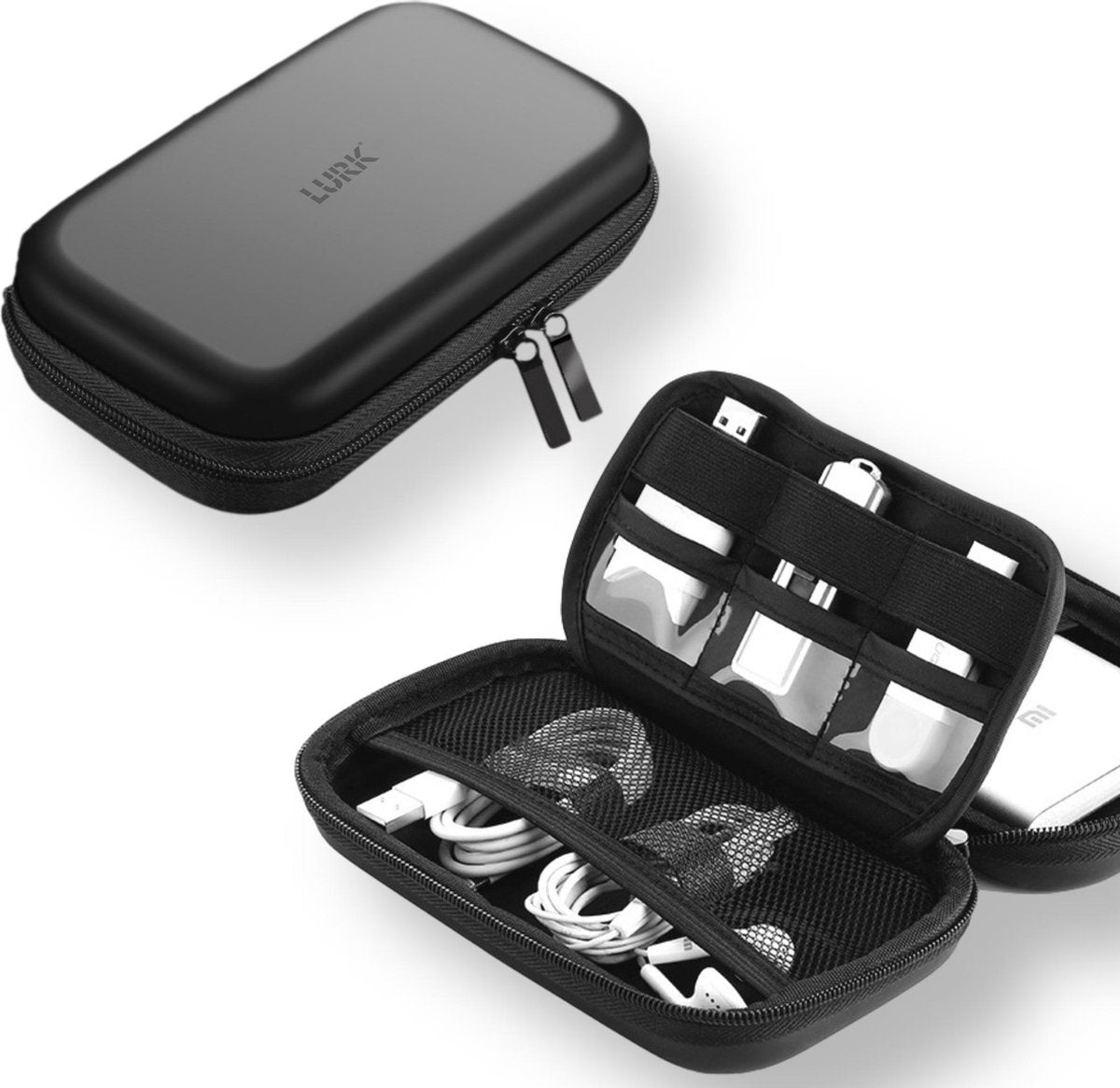 LURK® Hardcase compact travel organizer & Harde schijf tas - bureau kabel tasorganiser - Elektronica & accessoires reis etui