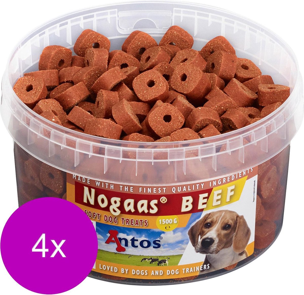 Antos Nogaas 1500 g - Hondensnacks - 4 x Rund