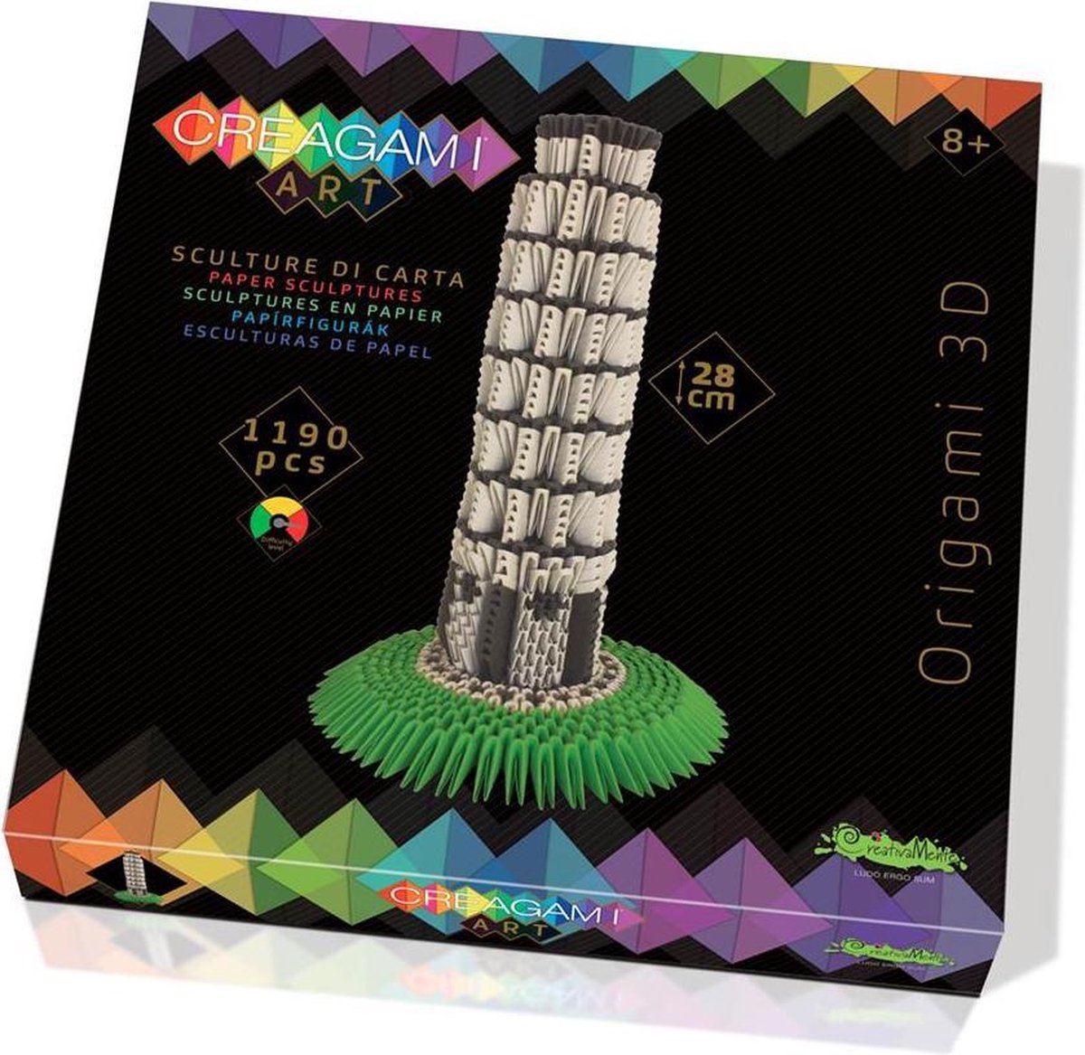 Creagami ART: TOREN van PISA Origami 3D H35cm