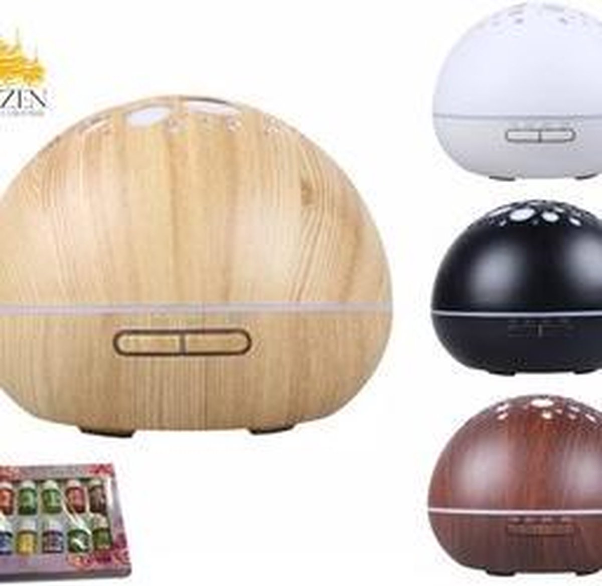 GX-aroma diffuser Starry night (grote capaciteit) Licht hout motief + 1 geurflesje
