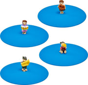 Lurch - siliconen deksel voor drinkglas - set 4 st. - blauw - 10.5cm