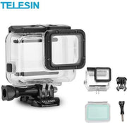 PRO SERIES 45M Onderwater Waterdichte Behuizing + Tastbaar Cover voor GoPro Hero (2018) / 5 / 6 / 7 BLACK / 7 ZILVER / 7 WHITE  - Transparant