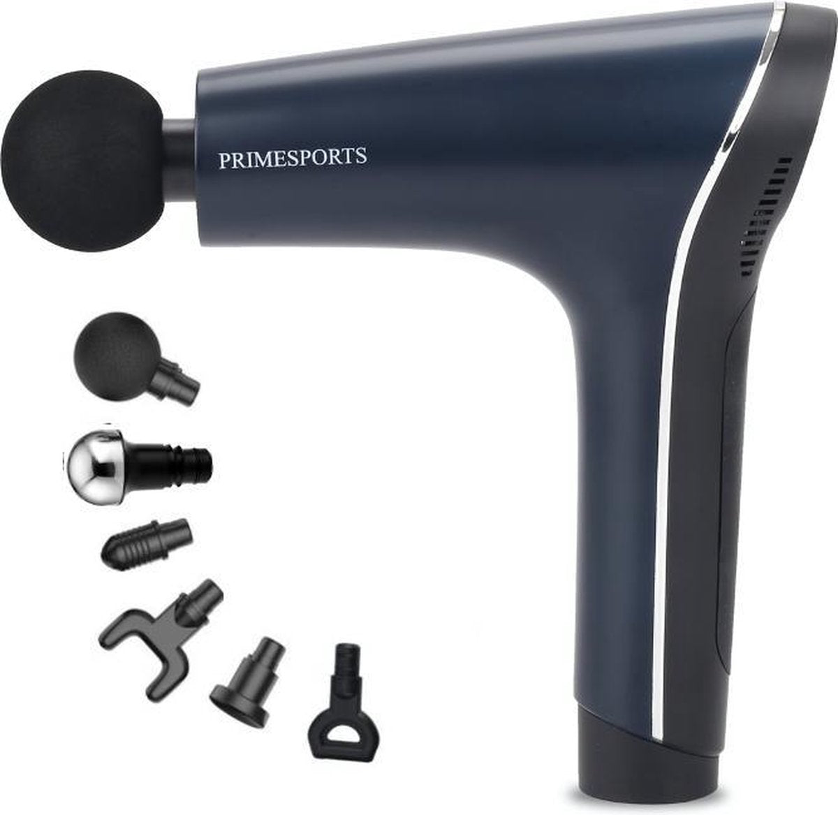 PRIMESPORTS® i6 - Massage gun – Klop en Vibratie Massage – 1000 tot 3600 rpm – Blauw –  LCD Touch Screen