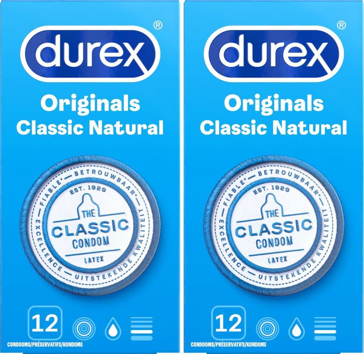 Durex Condooms Classic Natural 12st x2