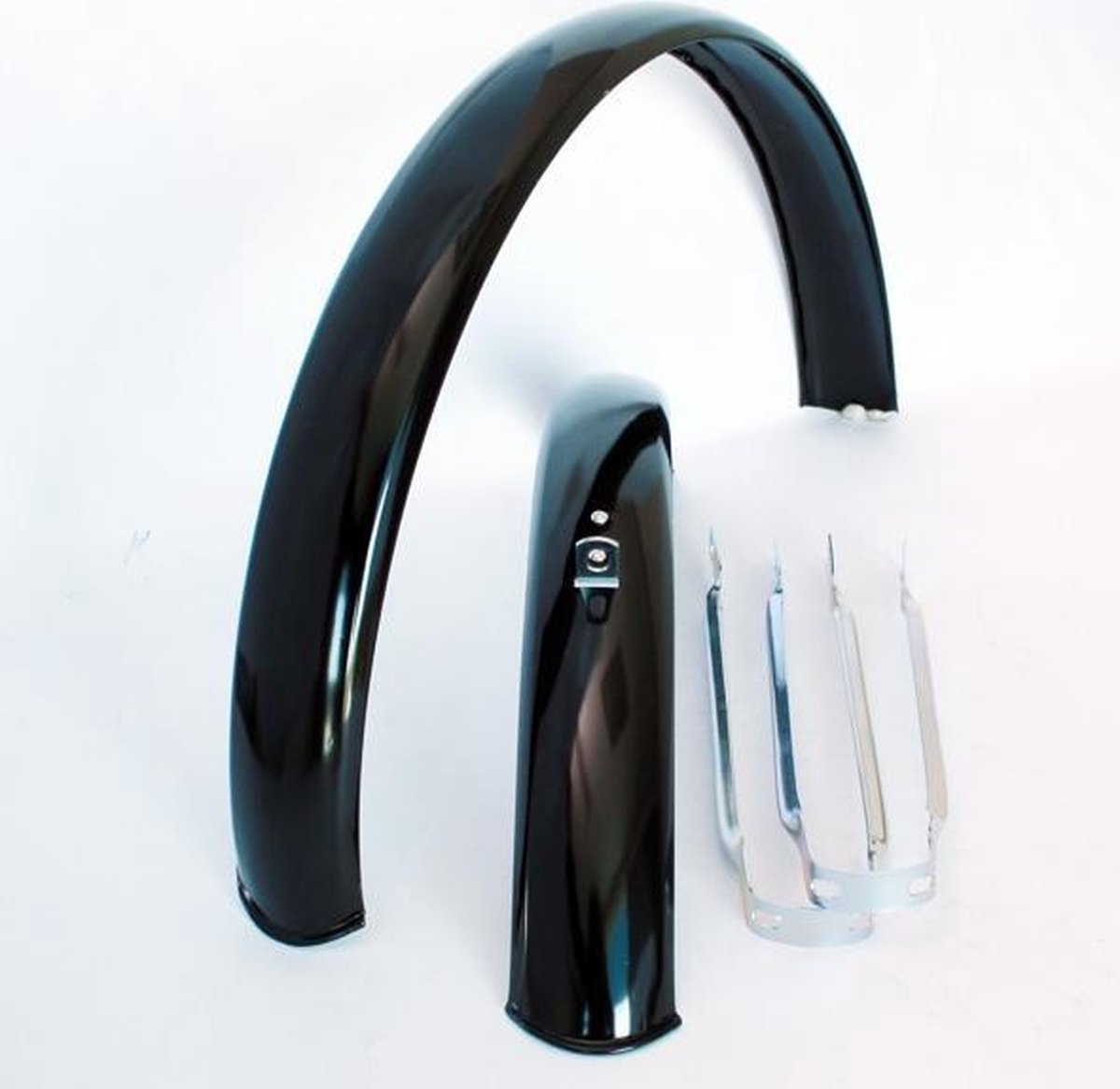 spatbordset 16 inch 60 mm staal zwart 2-delig
