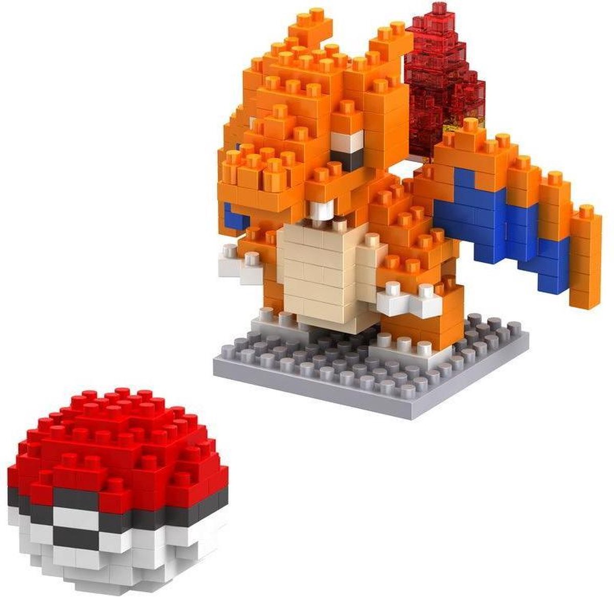 Bouw je eigen Charizard base pokemon figuur speelgoed + inclusief pokeball GO - figuren - bekend van TV