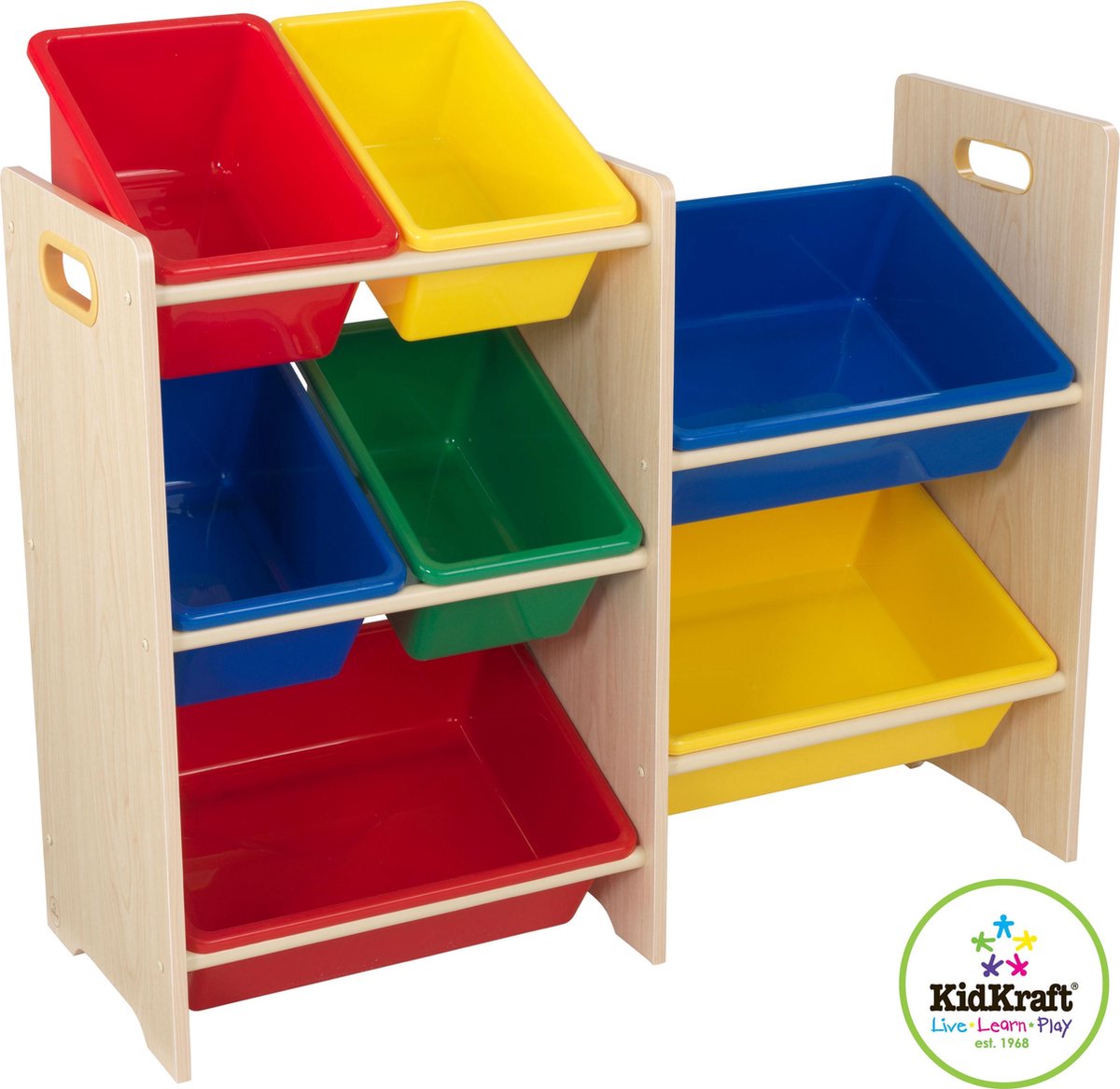 KidKraft Speelgoed opbergmeubel 7 bakken beige 83x30x73.7 cm 15470
