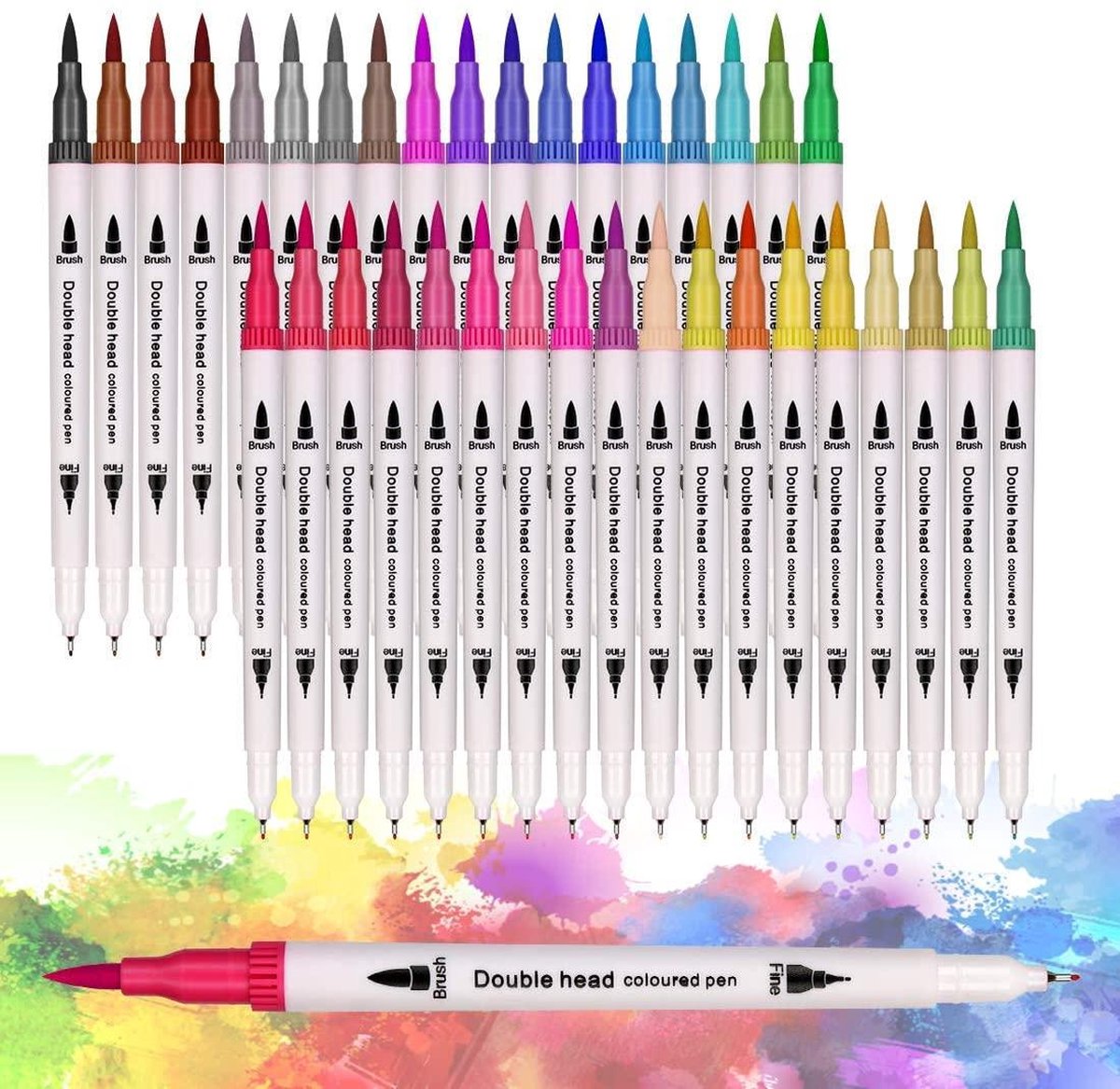 Professionele stiften voor volwassenen - 36 stuks - Brush pennen en Fineliners set - Bullet journal producten - Penseelstiften Aquarel handlettering pennen fijne dunne stiften - Fineliners Kleuren - Markeerstiften - Kleurpennen - Viltstiften