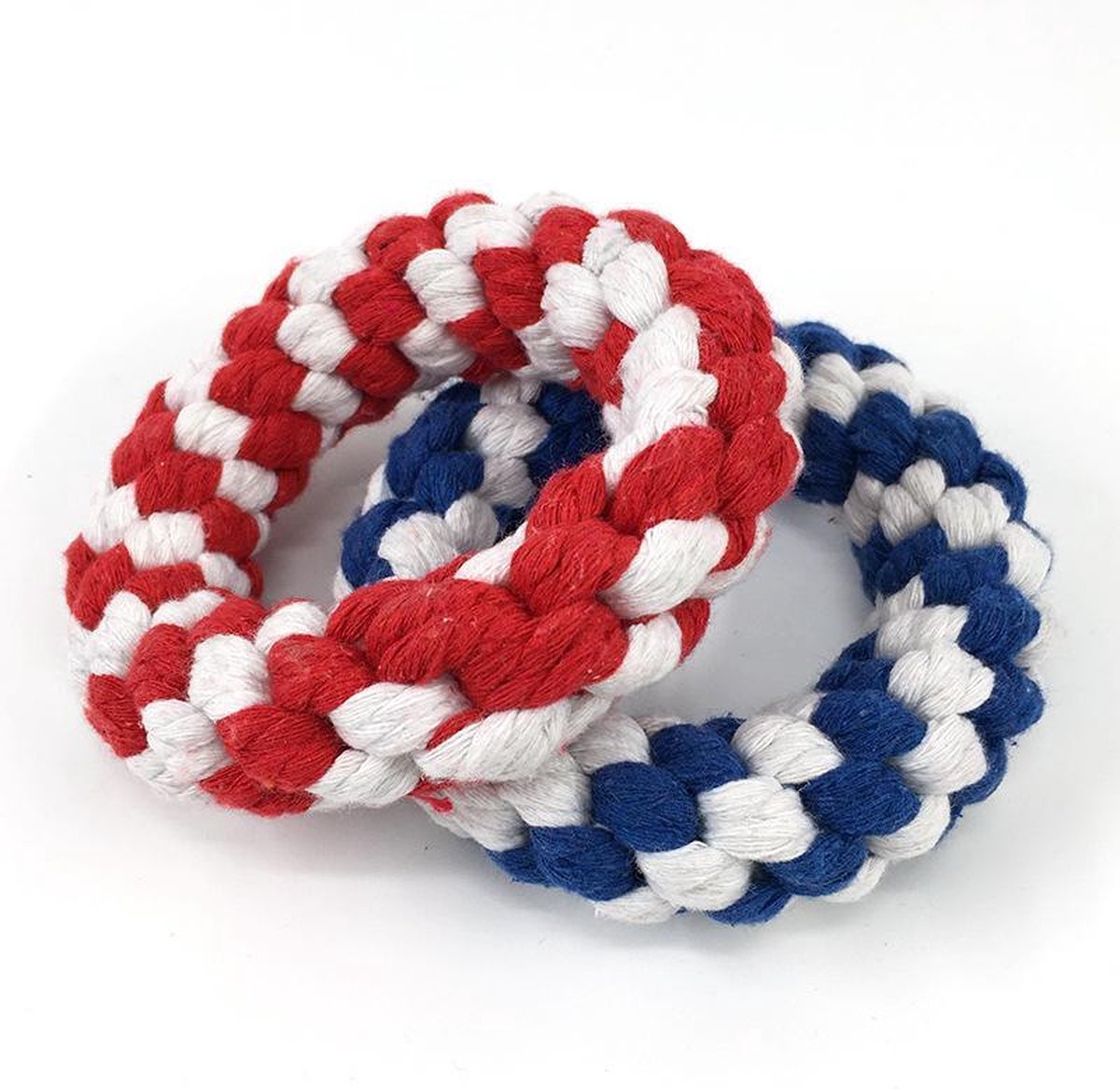 Pepets © - Hondenspeelgoed - Touwspeelgoed - Kauwspeelgoed - Donut Hond - set van 2 stuks - Speelgoed Hond - GRATIS bijtring
