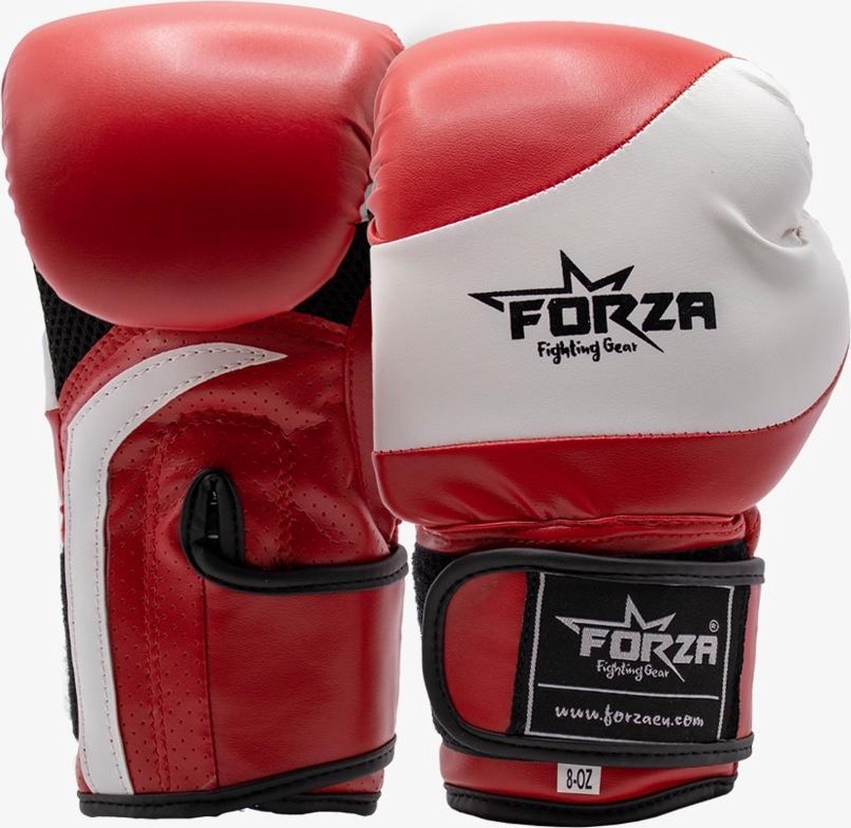 Forza - Bokshandschoenen 12oz - Hoge Kwaliteit Leer - Vechtsport - Boksen en Trainen - Wit/Rood - Wrecks