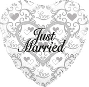 Folieballon - Huwelijk - Just married - 45cm - Zonder vulling