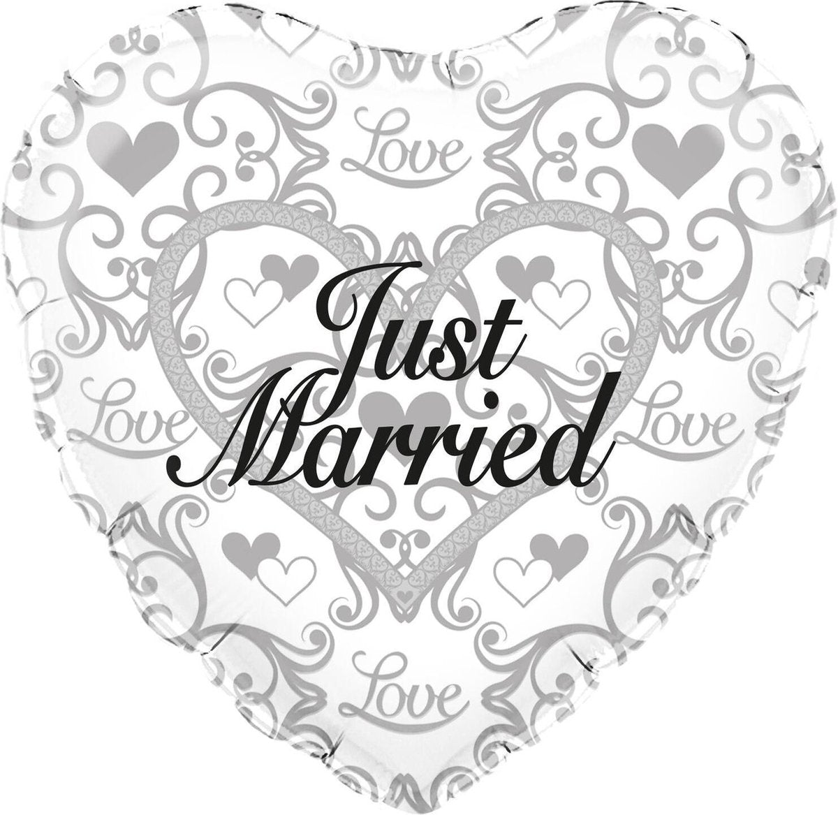 Folieballon - Huwelijk - Just married - 45cm - Zonder vulling