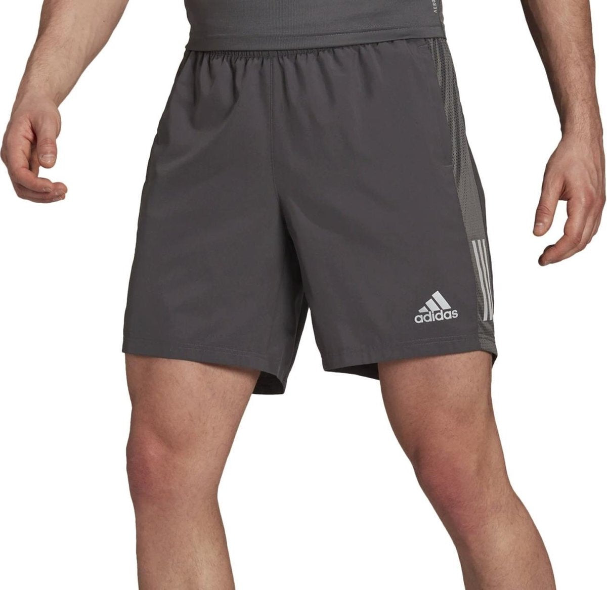 adidas - Own The Run Short 7inch - Grijs - Heren - maat  XL