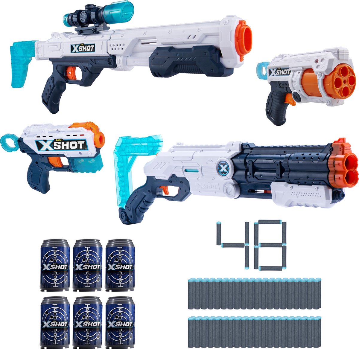 ZURU X-Shot Pijltjes Pistool - Ultimate Shootout Pack - Blaster (4 Pistolen