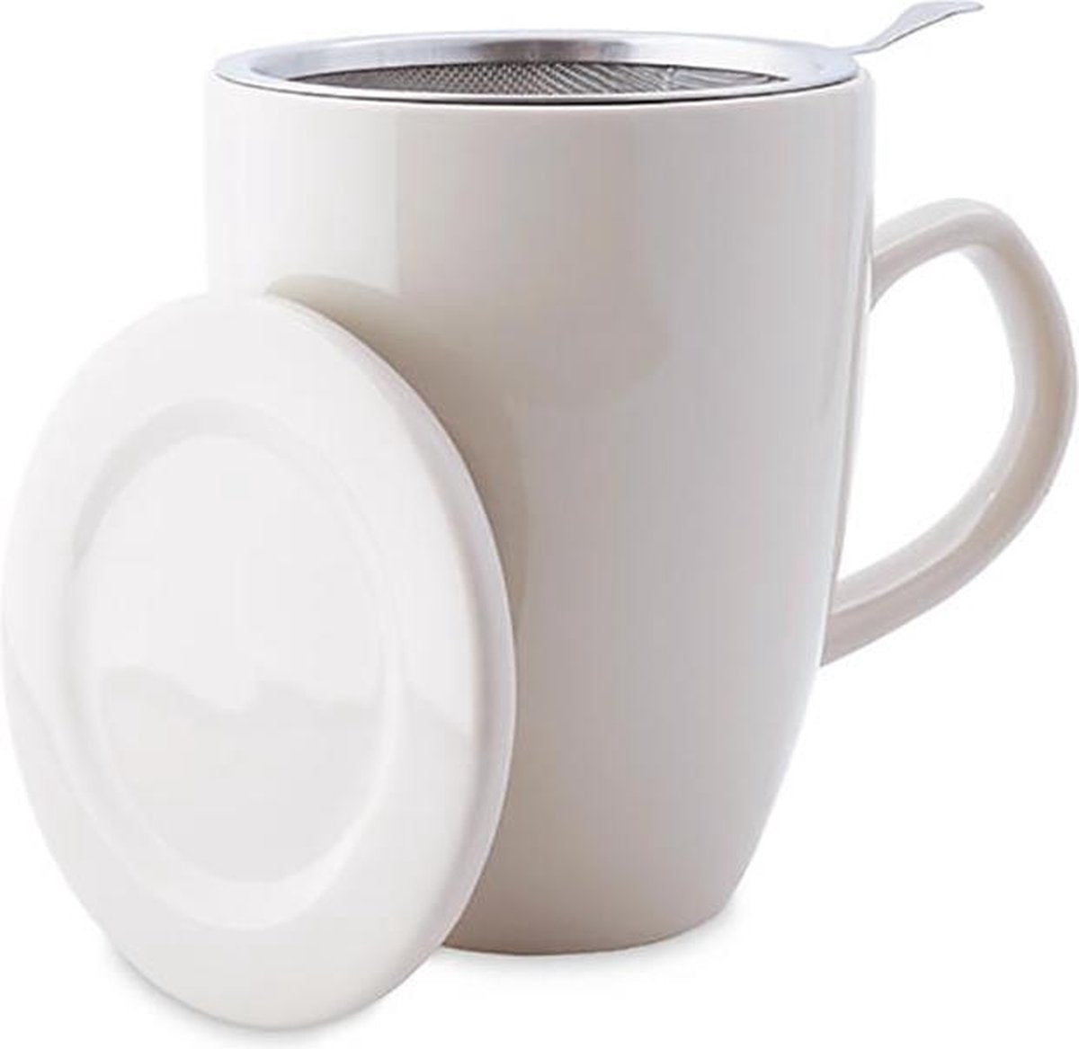 Mok met zeef en deksel - Theebeker Soft Sand - 350 ml