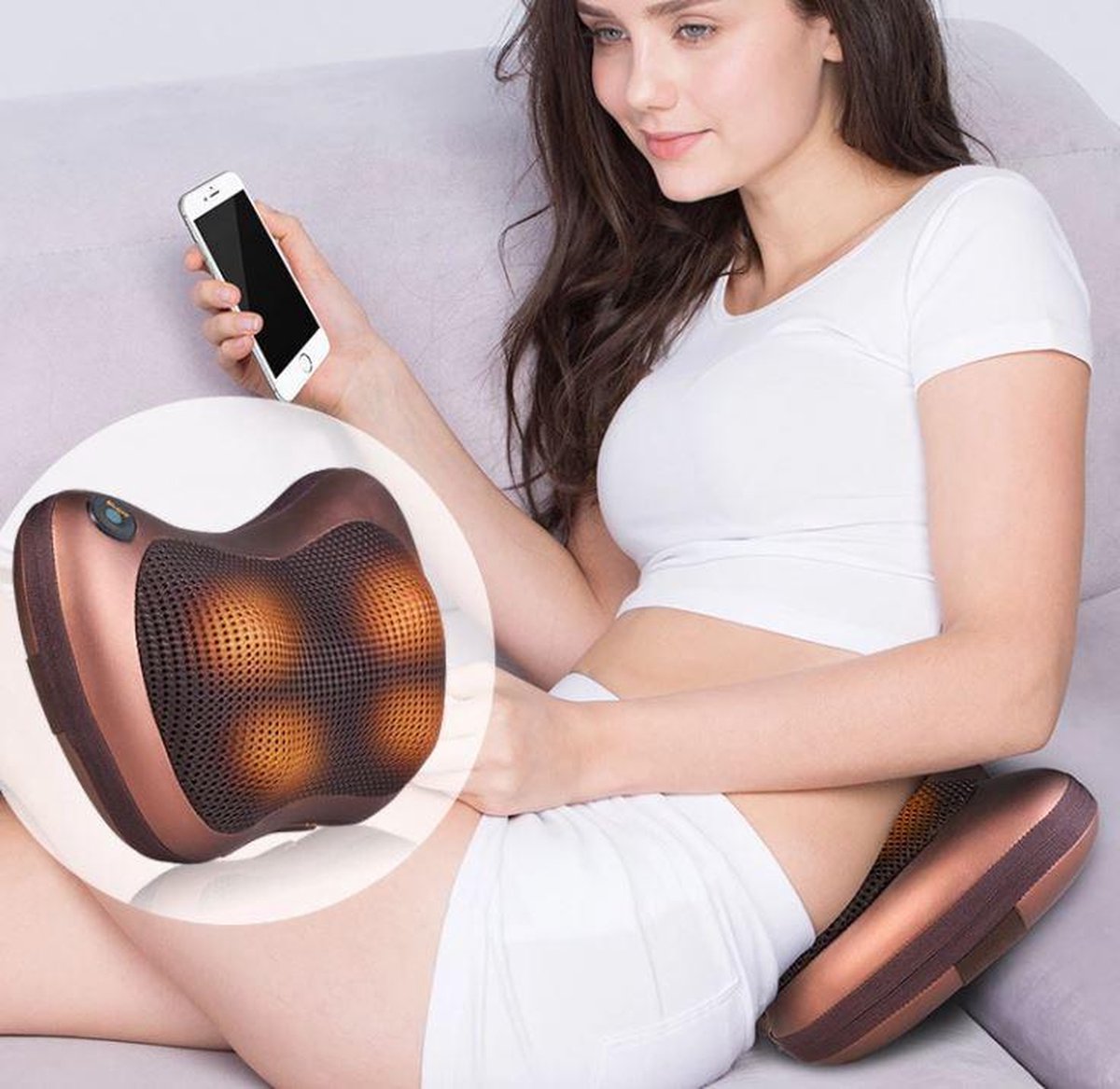 VenQ Relax Massagekussen - Elektrische Massagekussen - Nek massage Apparaat - Shiatsu Massage - Thuis en onderweg