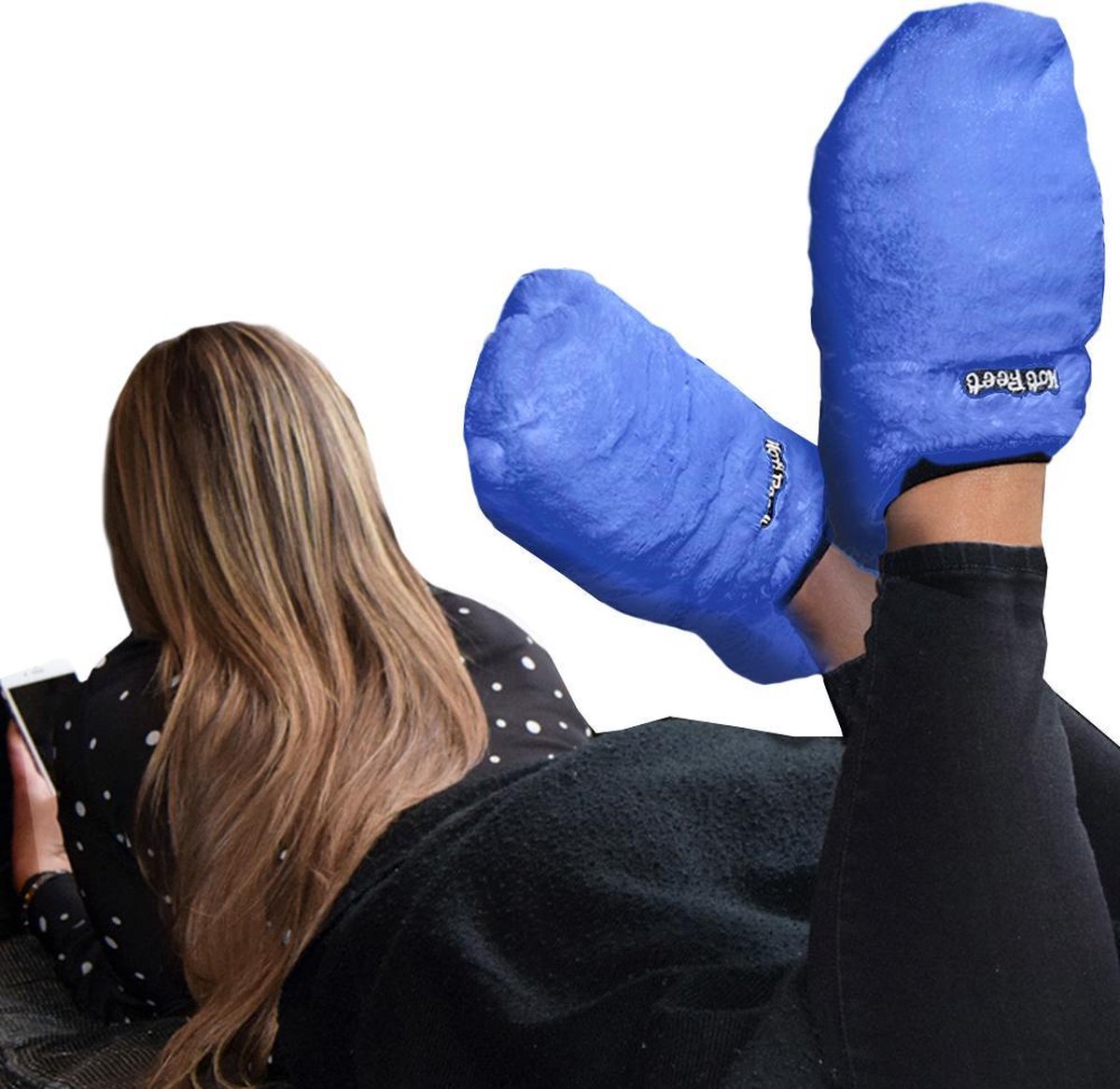 MikaMax - Magnetron Sloffen - Warmte Sloffen Pantoffels - One size - Lavendel geur – blauw